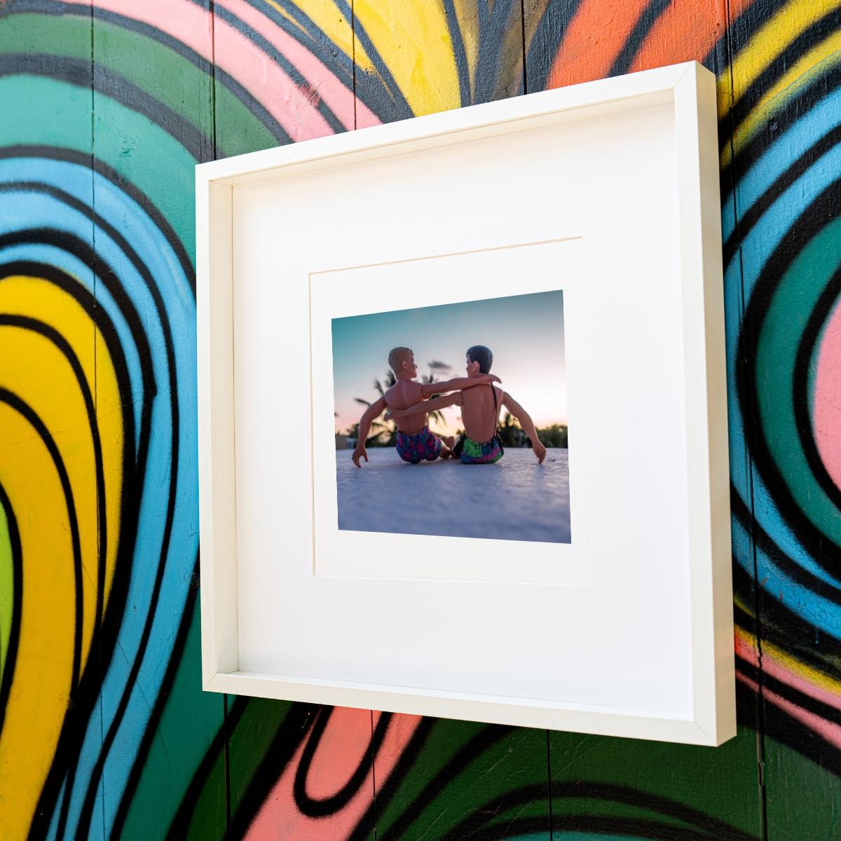 Joey McIntyre and Jordan Knight Beach Bros in Akumal Mexico Sunset Art Print