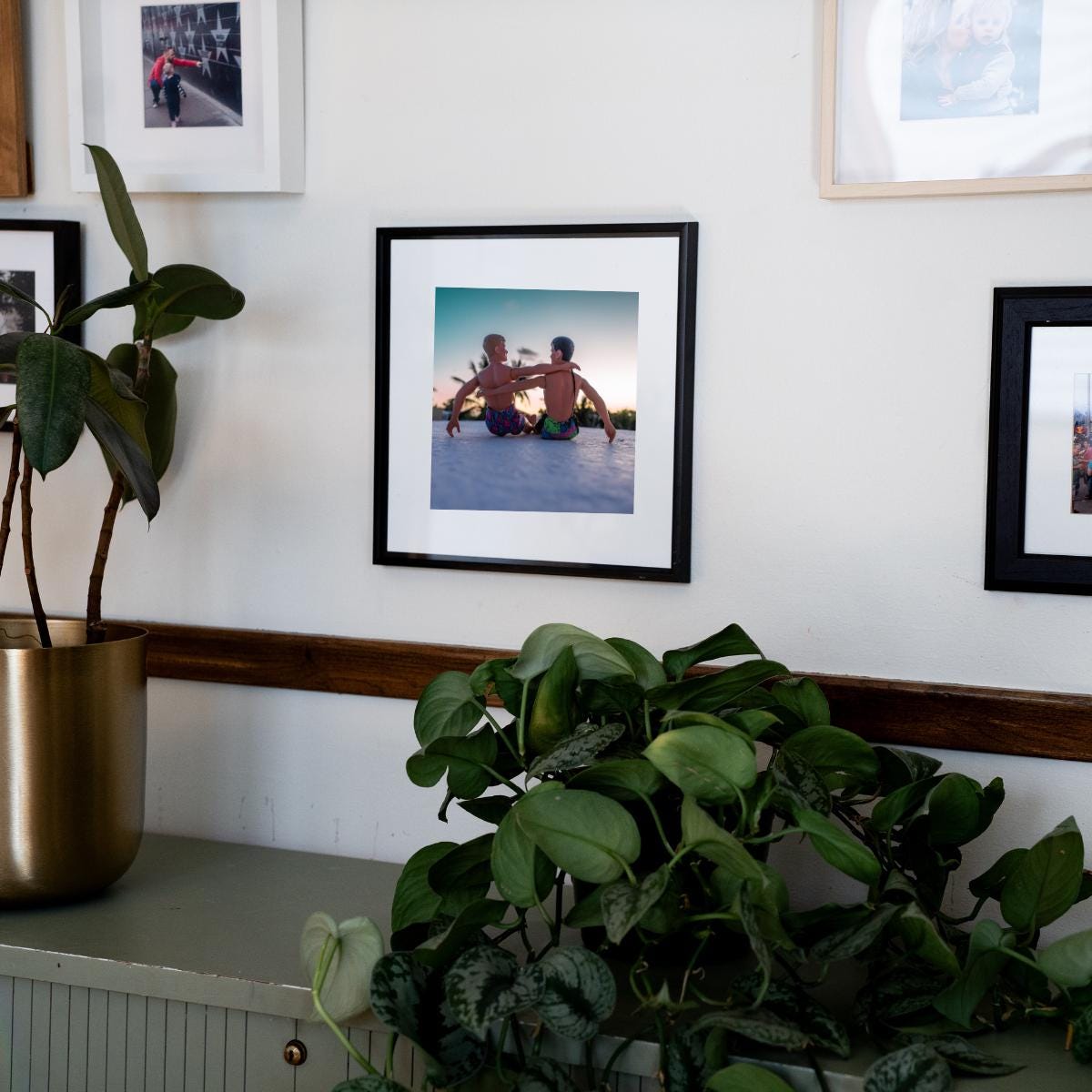 Joey McIntyre and Jordan Knight Beach Bros in Akumal Mexico Sunset Art Print