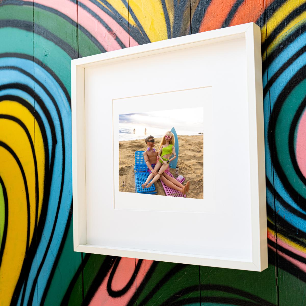 Custom Celebrity Doll Couple Beach Print – Romantic Summer Scene