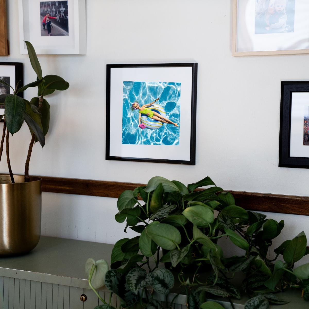 Fun Doll Pool Float Art Print – Vibrant Summer Photography