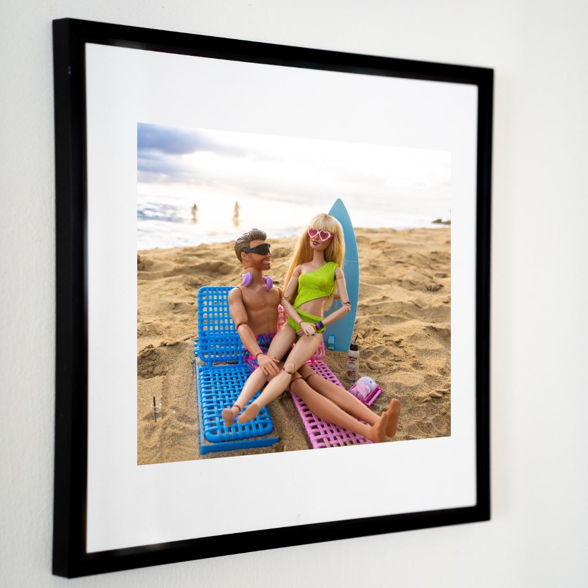 Custom Celebrity Doll Couple Beach Print – Romantic Summer Scene