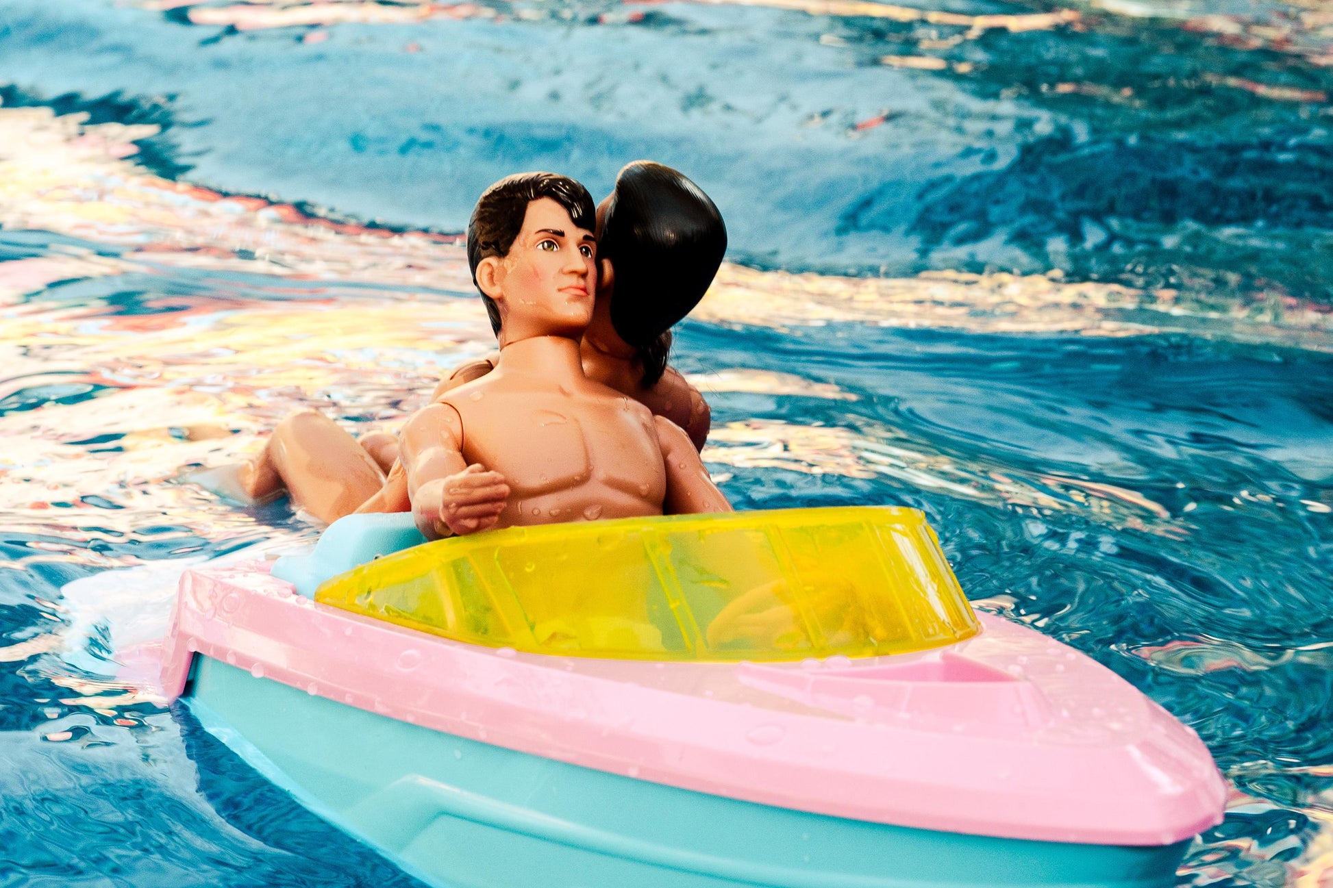 I Think About You in the Summertime — Nostalgic New Kids on The Block Doll Art Print, Pool Party Gift, Fun Home Decor, Colorful 80s Boy Band