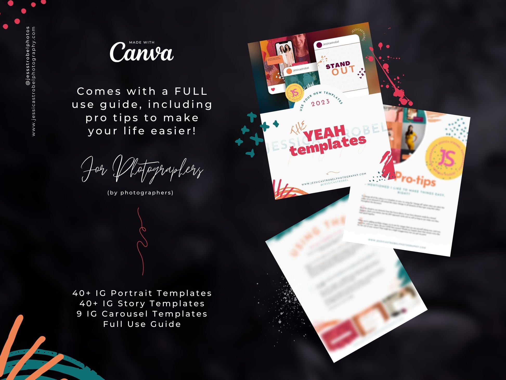 Photographer Social Media Canva Templates | Colorful, Bright, Vibrant Branding
