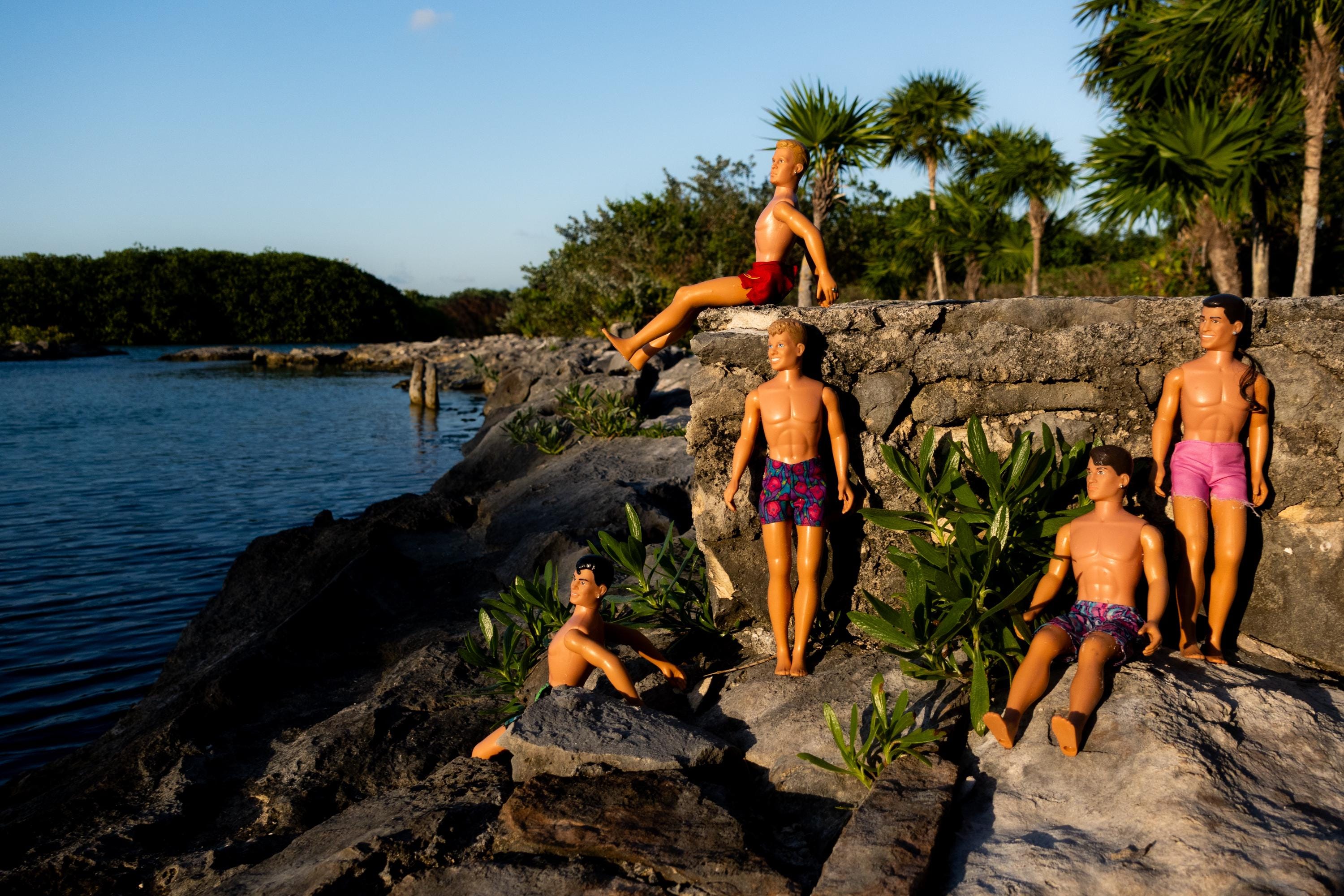 Golden Hour Hang on the Rocks – NKOTB Dolls in Akumal, Mexico, Fun Home Decor Gift