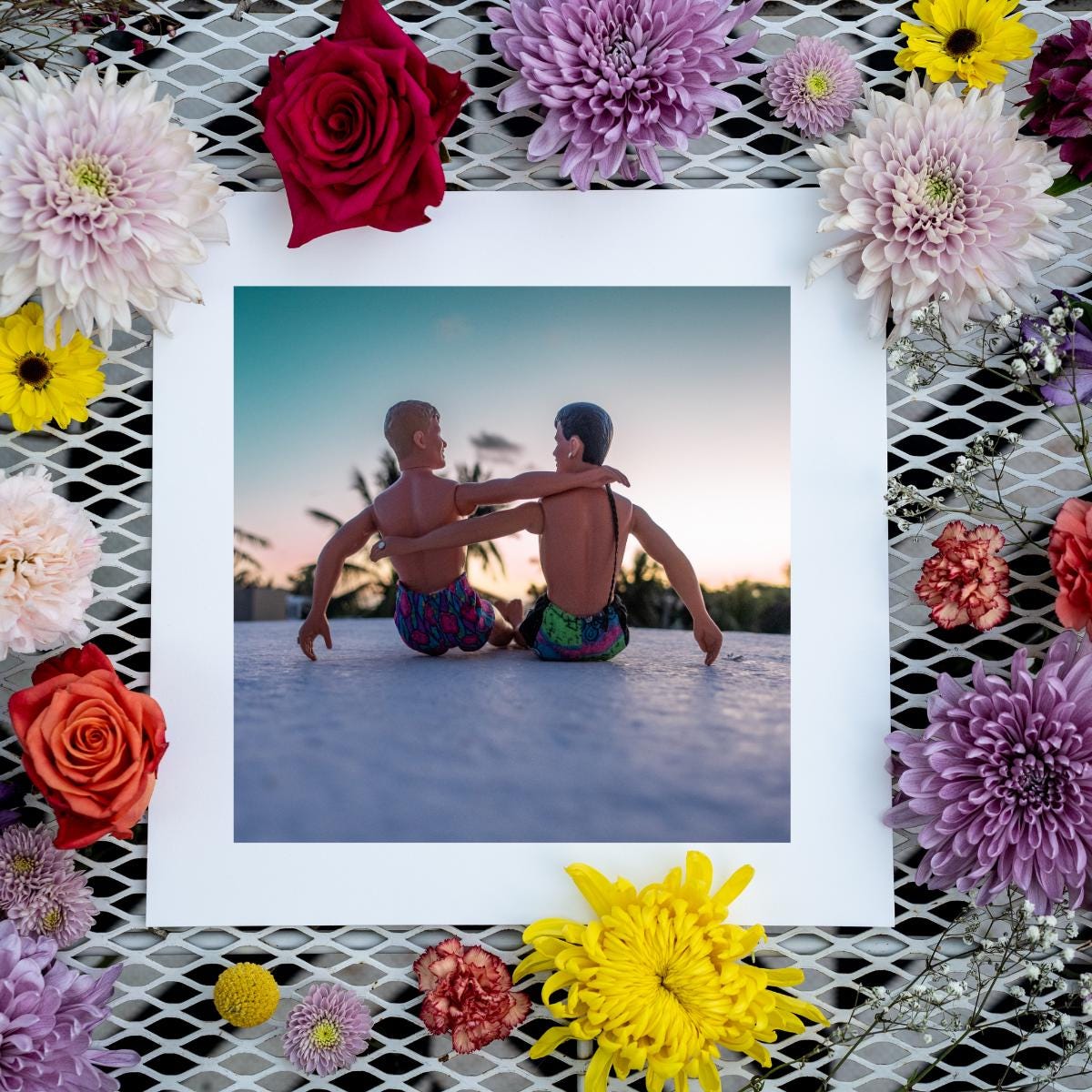 Joey McIntyre and Jordan Knight Beach Bros in Akumal Mexico Sunset Art Print