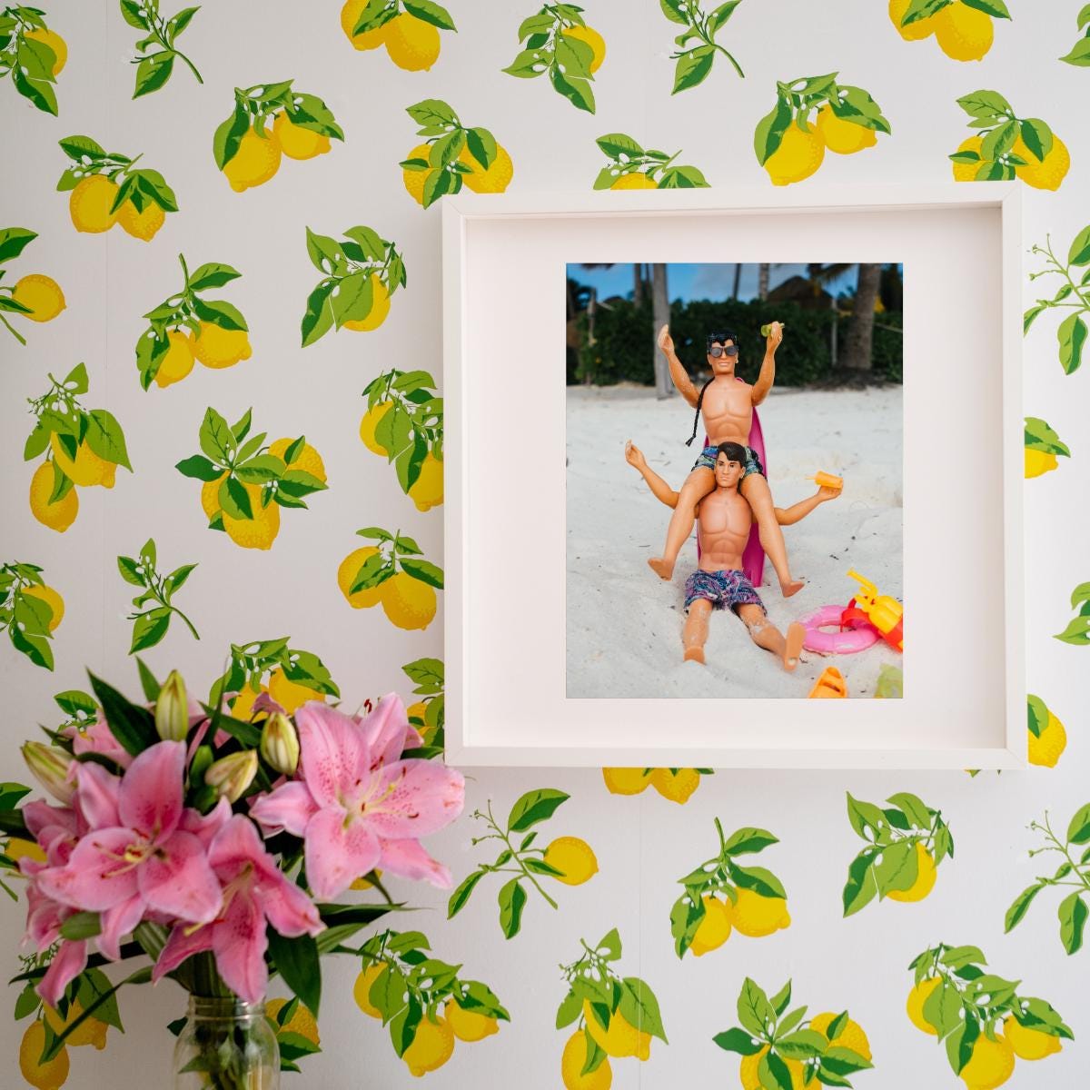 Shoulder Ride Shenanigans – Knight Bros Beach Day, NKOTB Dolls in Akumal, Mexico, Fun Home Decor Gift