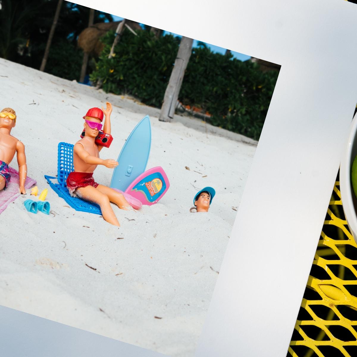 Silly Sand Schennigans – NKOTB Dolls in Akumal, Mexico, Funny Home Decor Gift