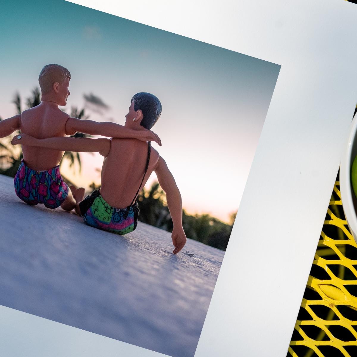 Joey McIntyre and Jordan Knight Beach Bros in Akumal Mexico Sunset Art Print