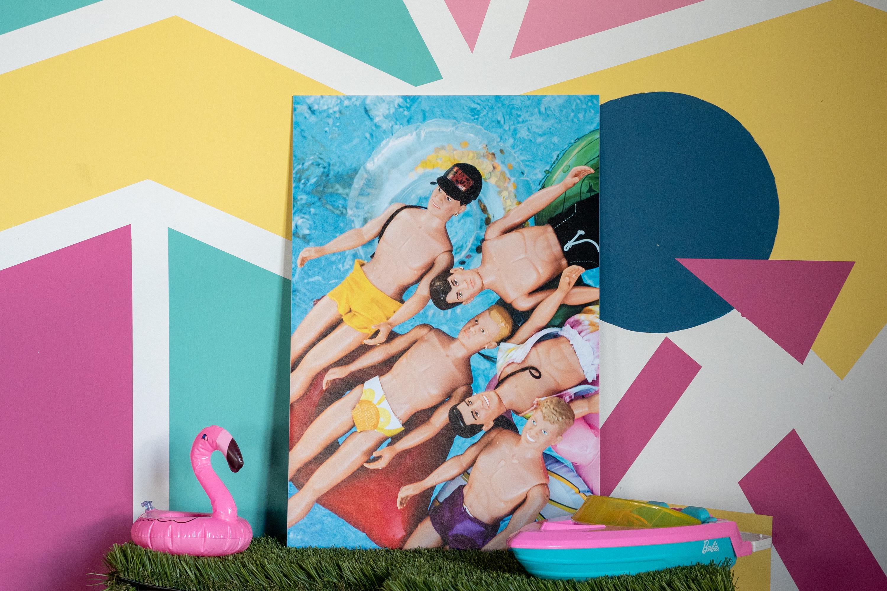 Good Times  — Nostalgic New Kids on The Block Doll Pool Art Print, Summer Birthday Gift, Unique Home Decor, 90s Aesthetic Photo