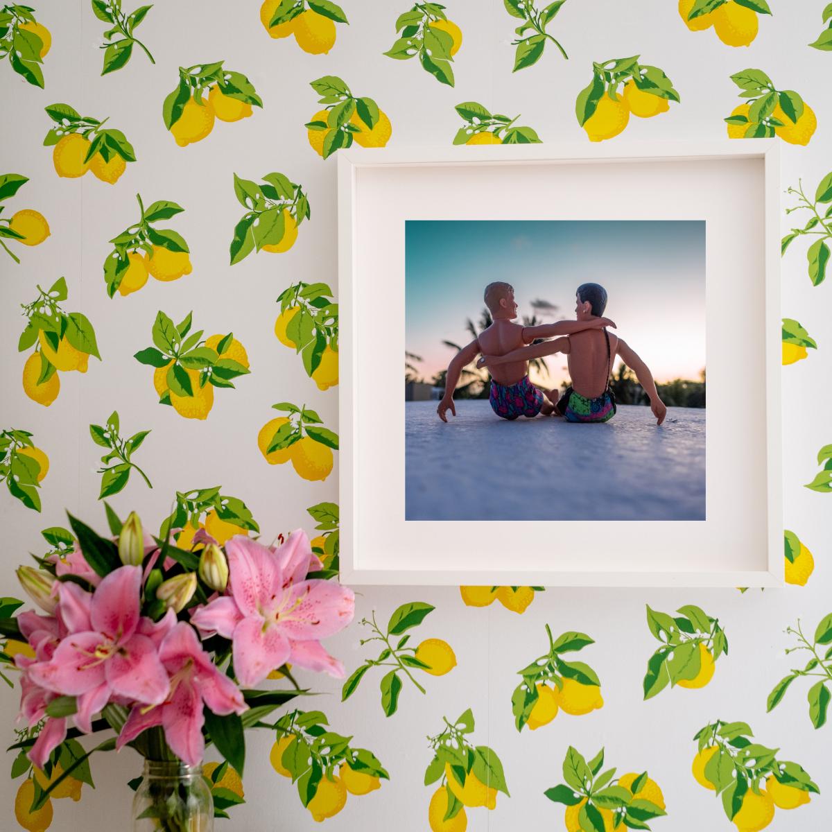 Joey McIntyre and Jordan Knight Beach Bros in Akumal Mexico Sunset Art Print