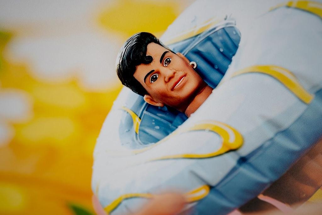 Sittin’ Here in the Sun  — Nostalgic New Kids on The Block Dolls Pool Party Art Print, Summer Birthday Gift, Maximalist Trendy Home Decor