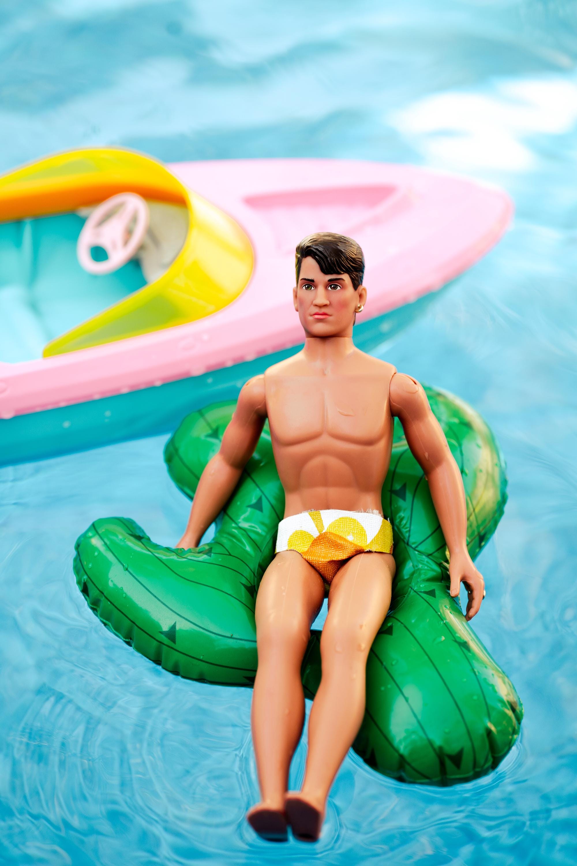 NKOTB Jonathan Knight Doll Art Print: 90s Nostalgia Poolside Decor