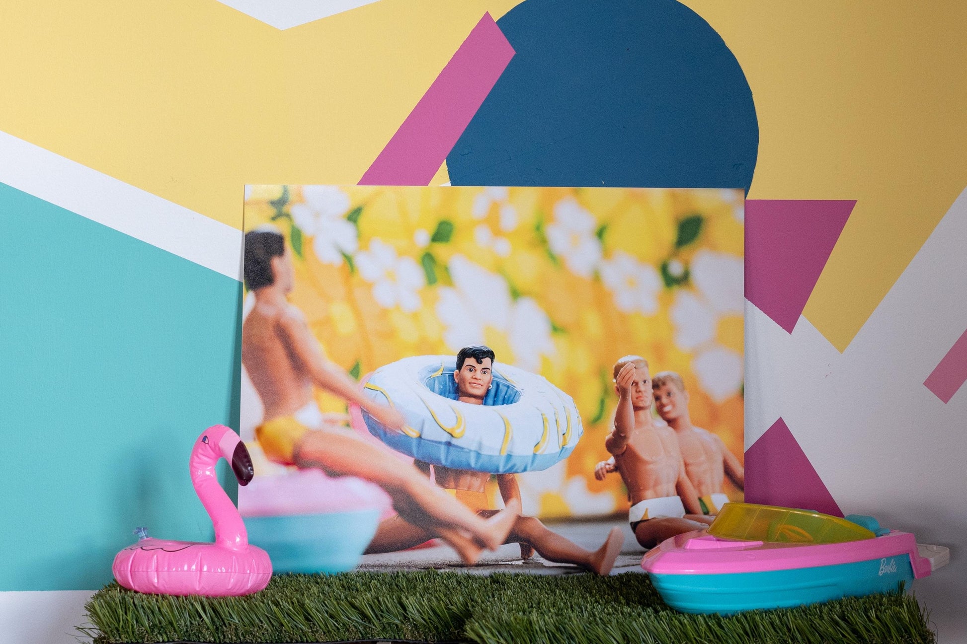 NKOTB Dolls Pool Party Art Print: Nostalgic Summer Decor