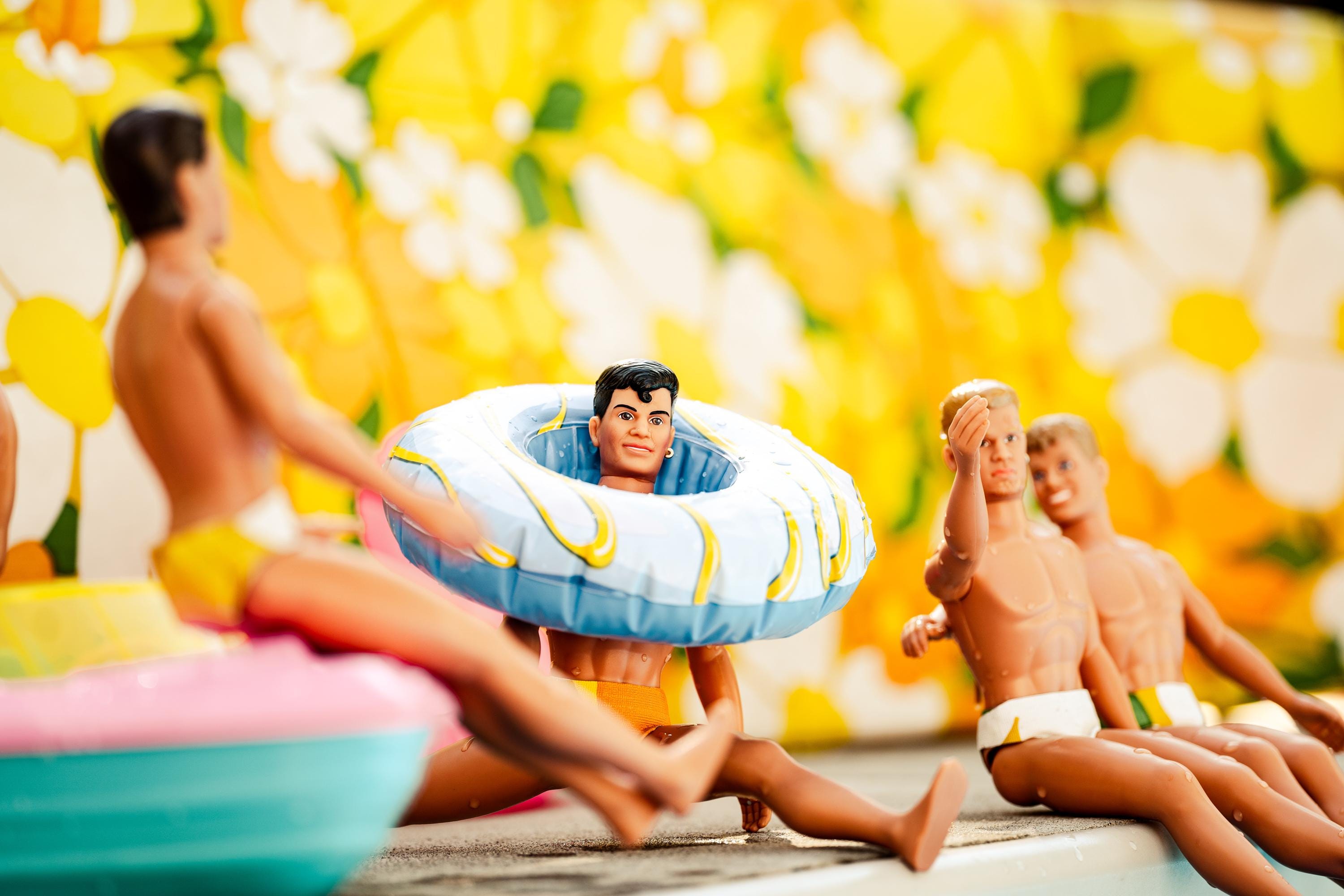 NKOTB Dolls Pool Party Art Print: Nostalgic Summer Decor