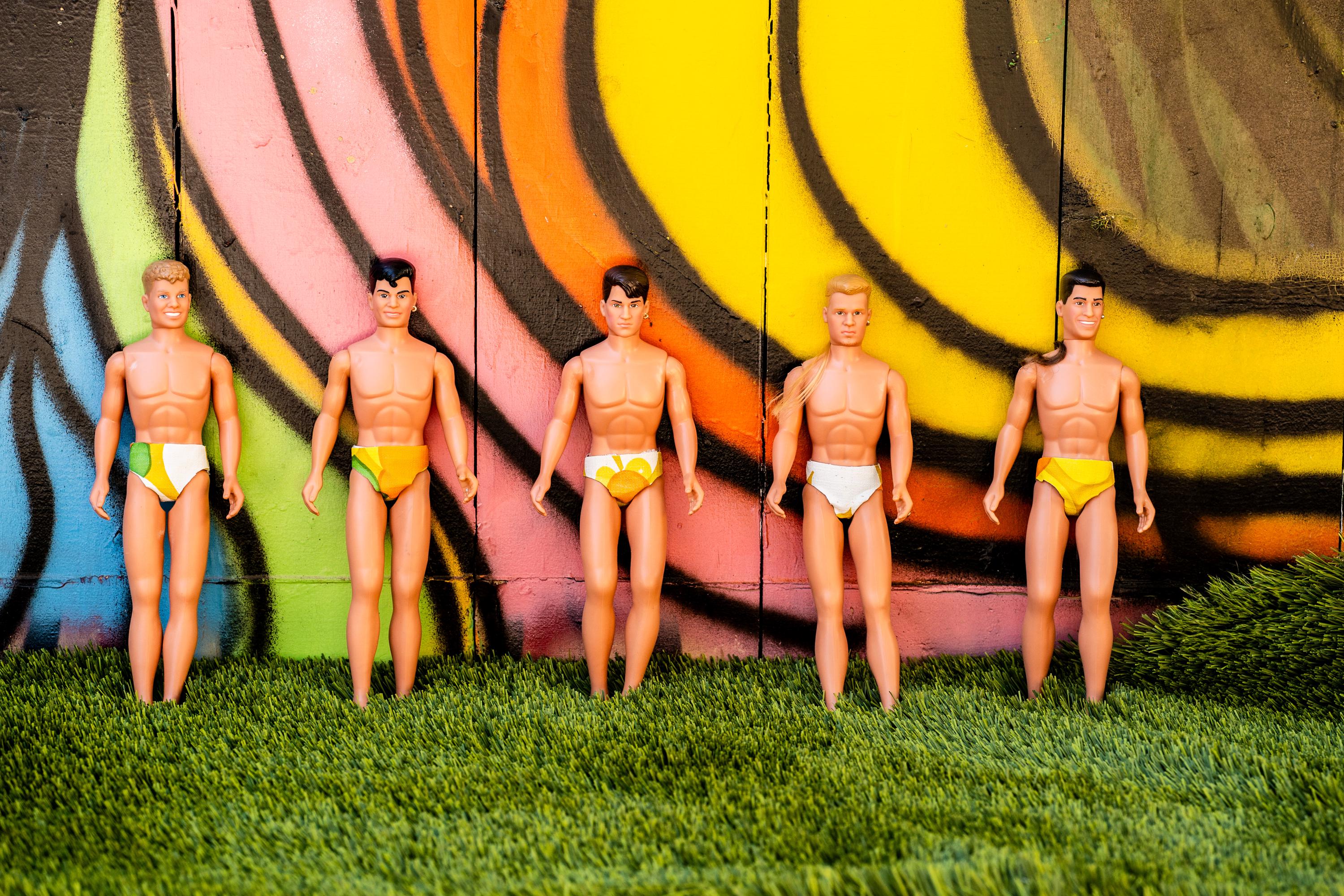 Here In The Sun - Colorful New Kids on The Block Doll Summer Pool Print