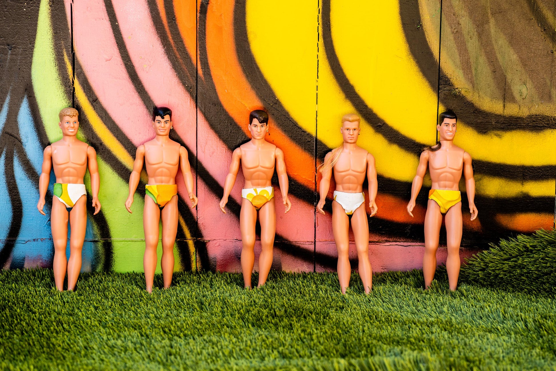 Here In The Sun - Colorful New Kids on The Block Doll Summer Pool Print