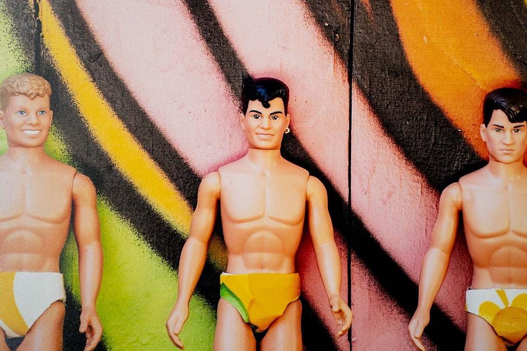Here In The Sun - Colorful New Kids on The Block Doll Summer Pool Print