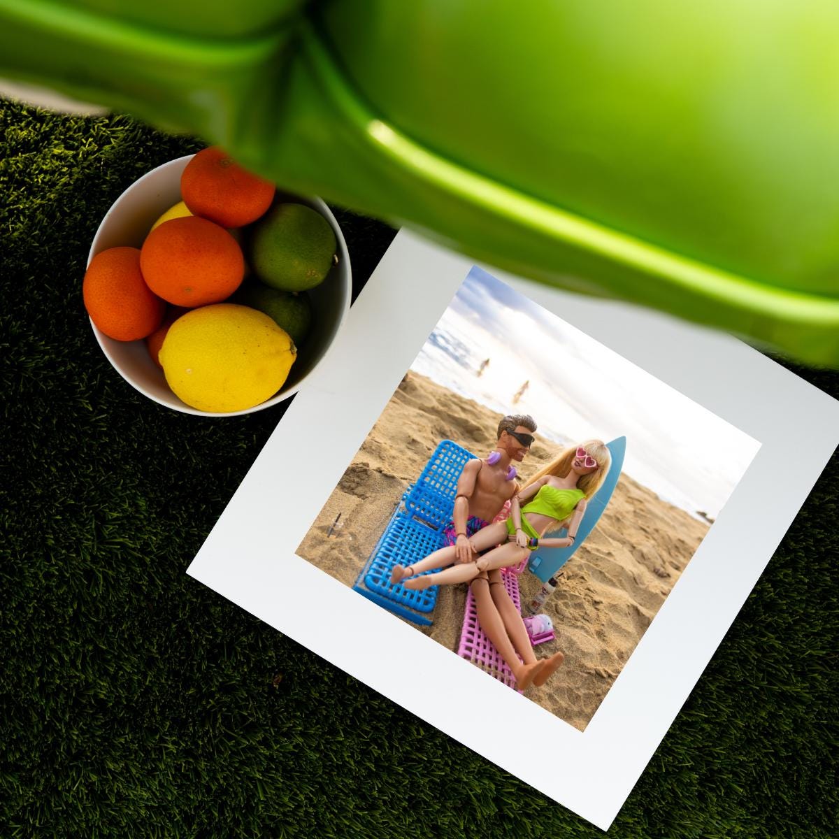 Taylor Travis Custom Celebrity Doll Couple Beach Print – Romantic Summer Scene