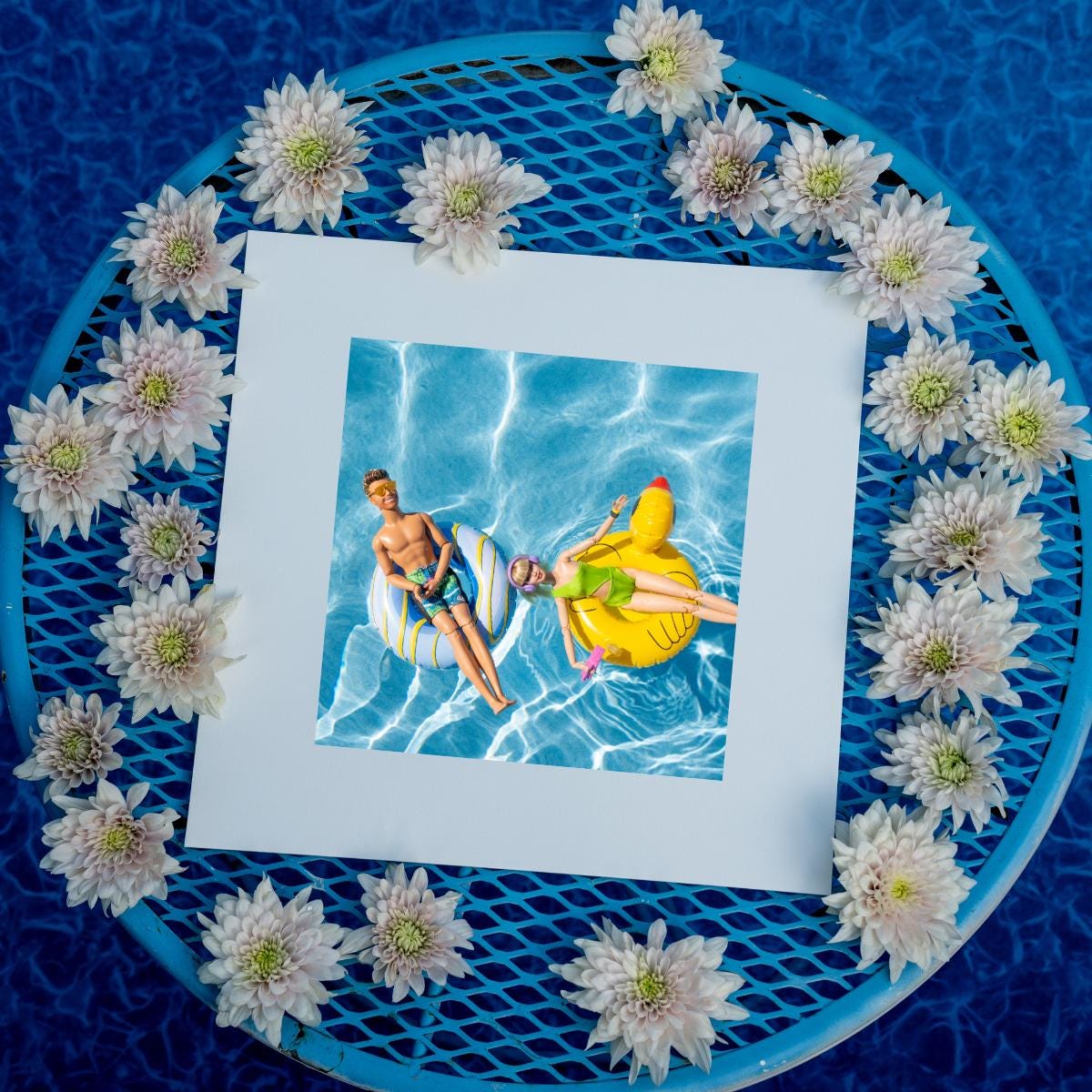 Custom Doll Pool Float Print – Fun Summer Couple Photography