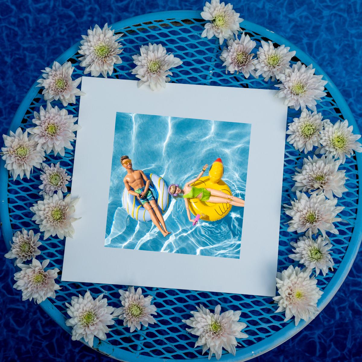 Custom Doll Pool Float Print – Fun Summer Couple Photography