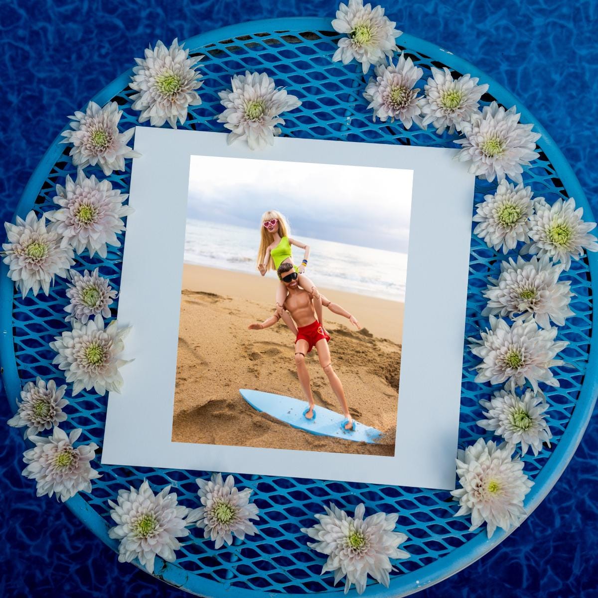 Celebrity Vacation Doll Surfing Print – Playful Beach Photography