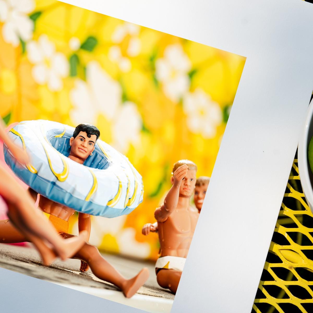 NKOTB Dolls Pool Party Art Print: Nostalgic Summer Decor