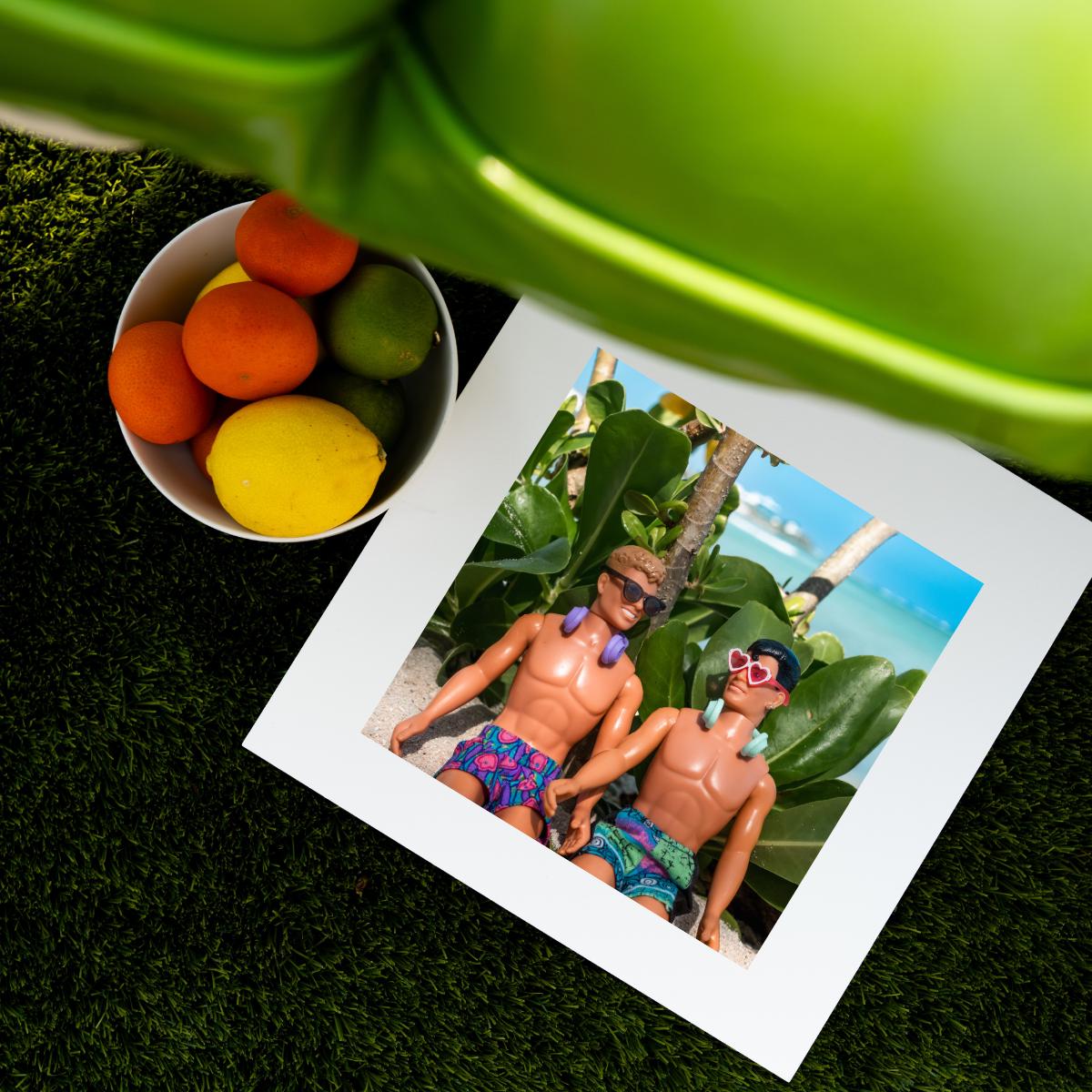 NKOTB Beach Print: Joey McIntyre & Jordan Knight Dolls - Retro Boy Band Art