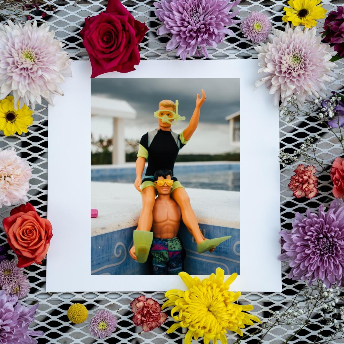 NKOTB Pool Party Print: Chicken Fight Champions, Funny Home Decor
