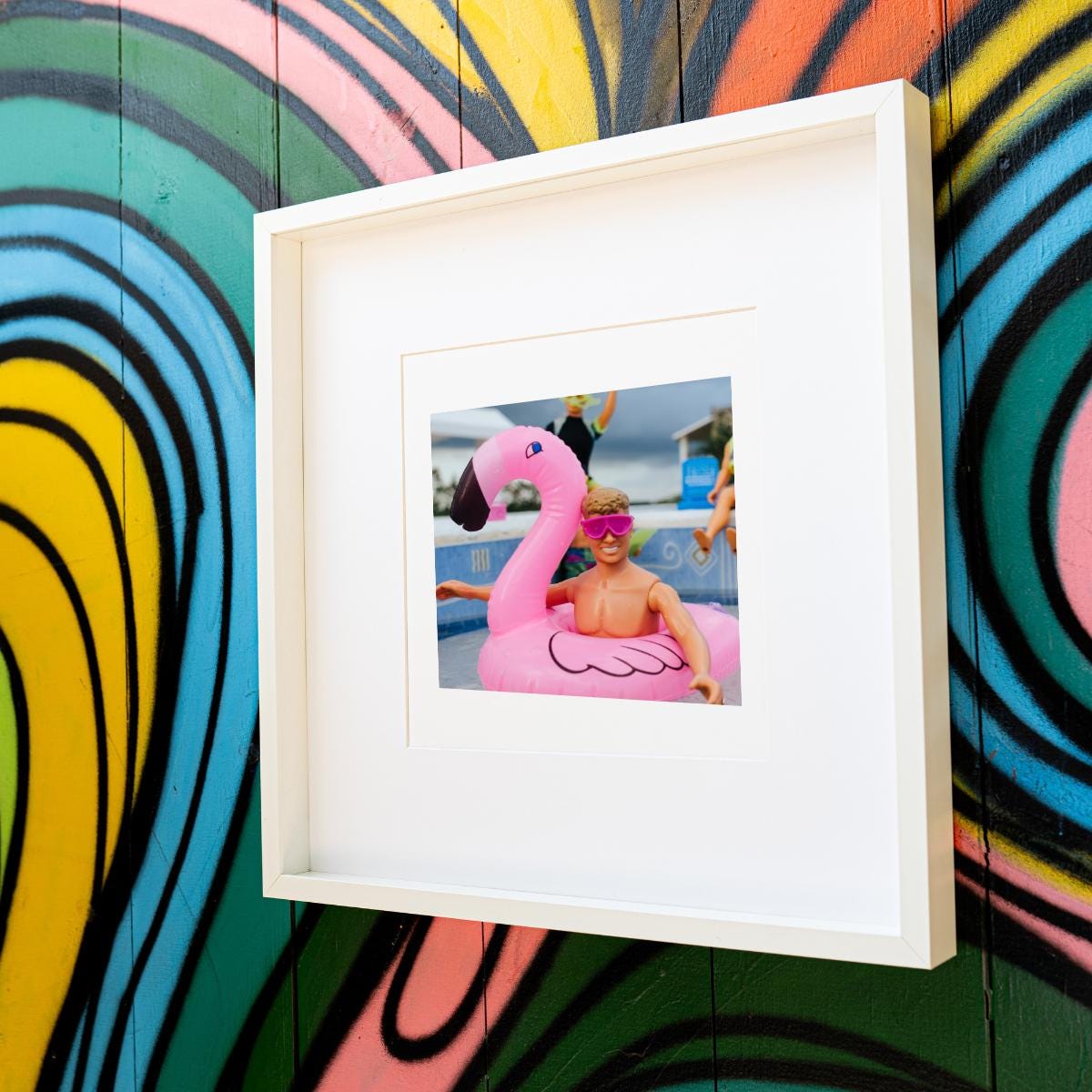 Flamingo Pool Party Photo Print: Joey McIntyre NKOTB Doll Art