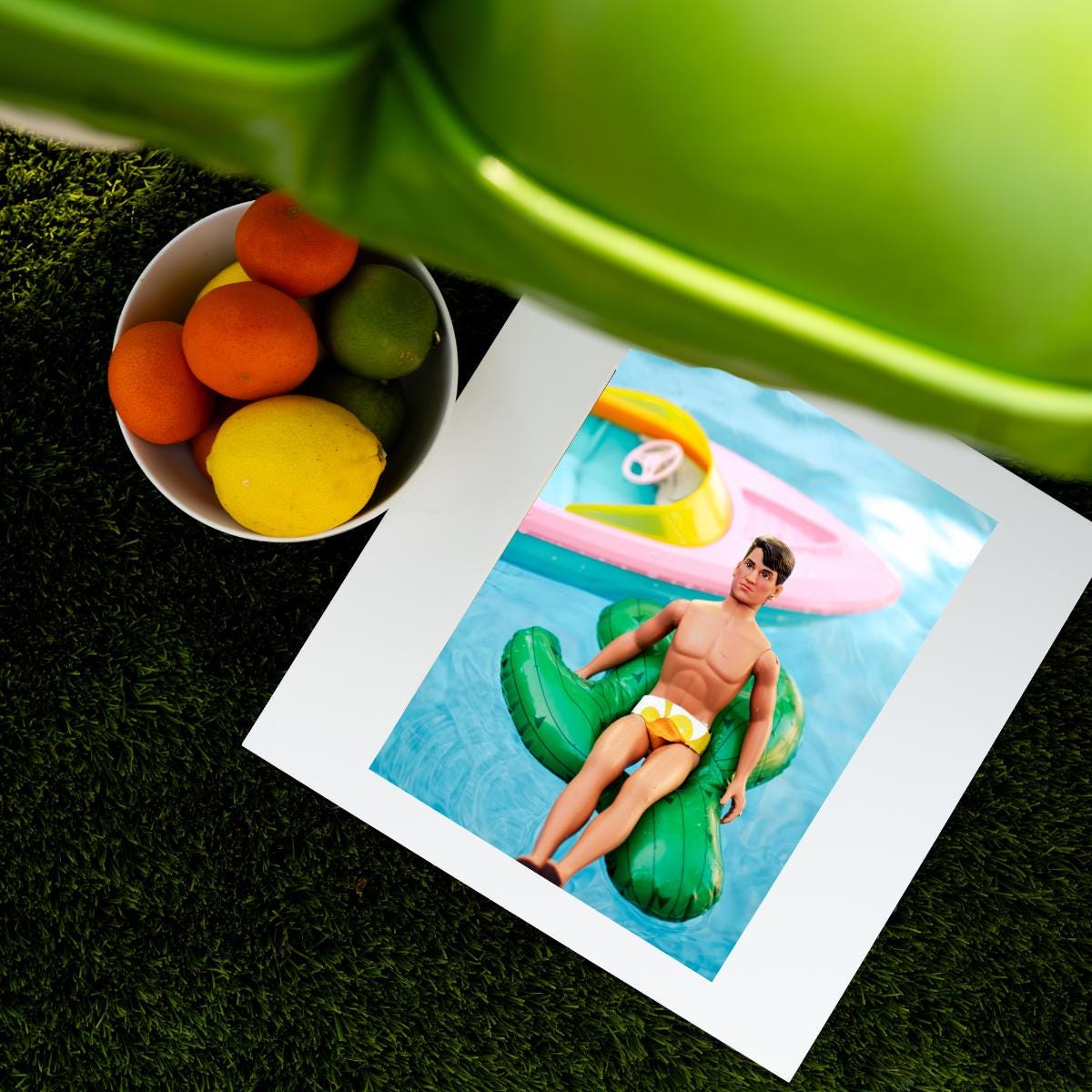 NKOTB Jonathan Knight Doll Art Print: 90s Nostalgia Poolside Decor