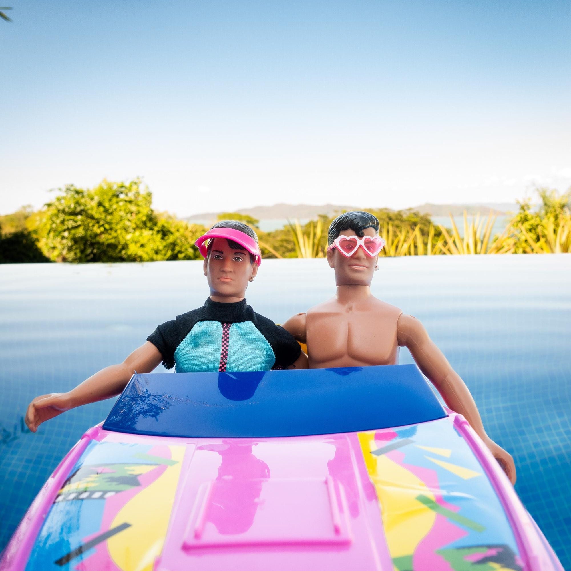 Nostalgic Barbie Boat Ride – Pool Party Vacation Summer Fun Photo Print