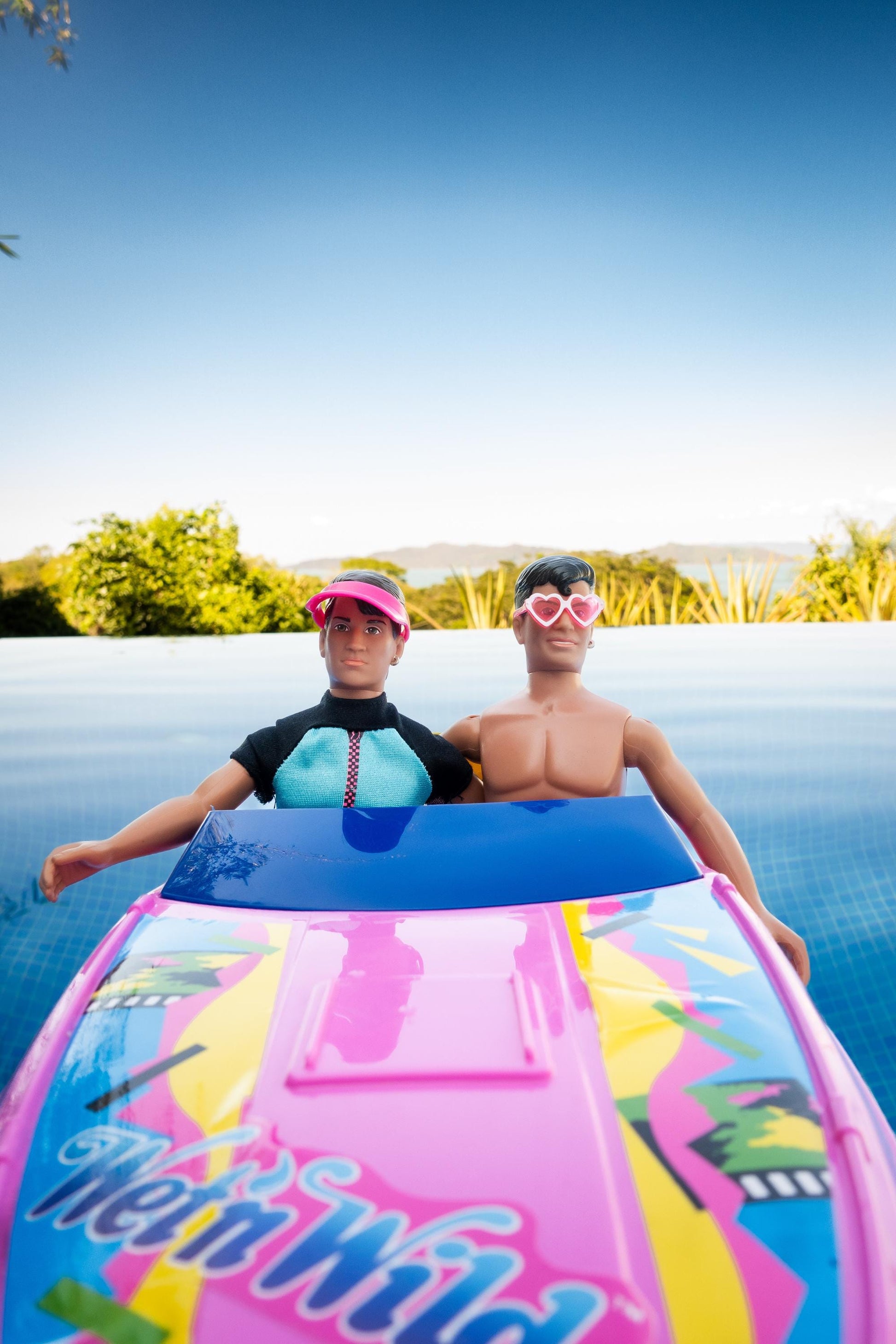 Nostalgic Barbie Boat Ride – Pool Party Vacation Summer Fun Photo Print